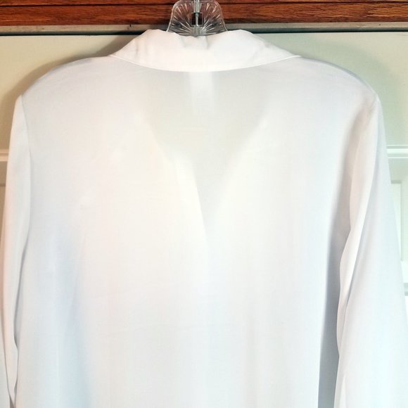 Bea Women's White Button Down Gold Studded Shirt Top Blouse - Picture 8 of 12